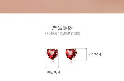 925 Sterling Silver Rhinestone Heart Stud Earring SpreePicky