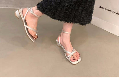 Square-Toe Round Heel Sandals SpreePicky