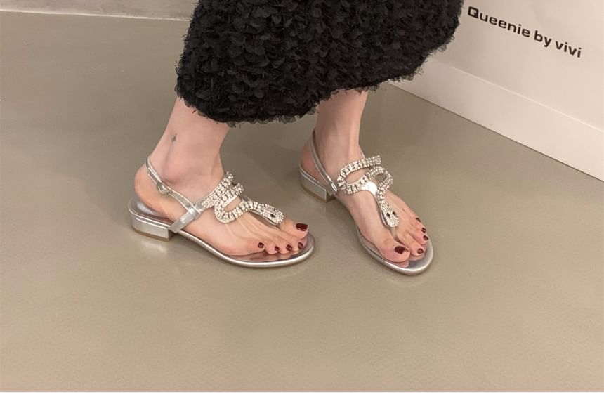 Rhinestone Thong Sandals SpreePicky