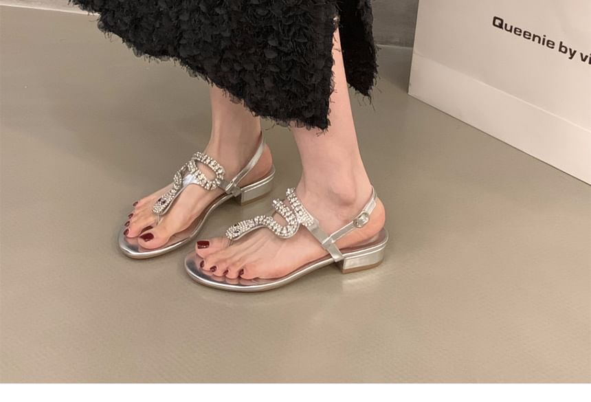 Rhinestone Thong Sandals SpreePicky