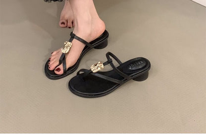 Round Heel Thong Sandals SpreePicky