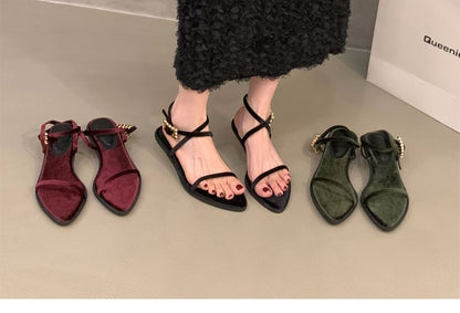 Pointy Cross Strap Sandals SpreePicky