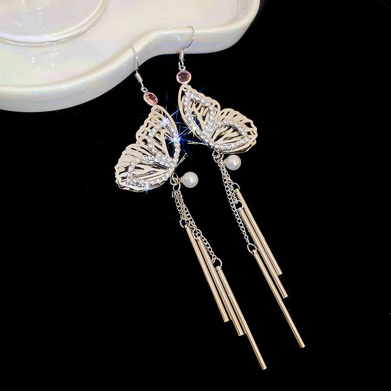 / Earring Butterfly Necklace Fringed FashionChic