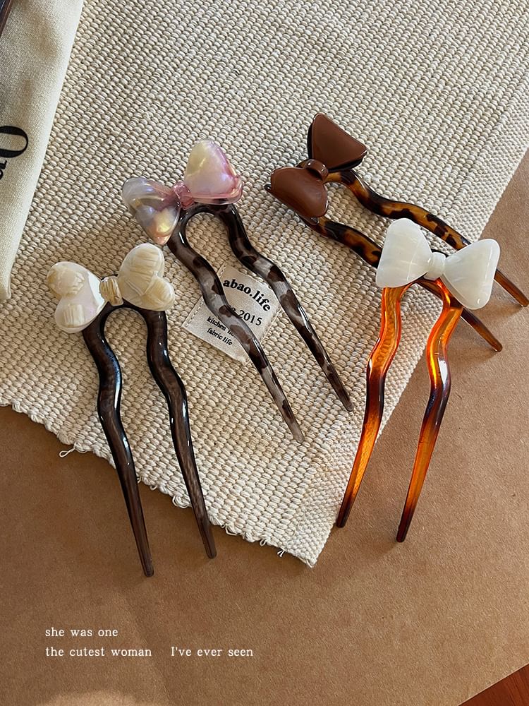 Bow Acetate Hair Stick SpreePicky