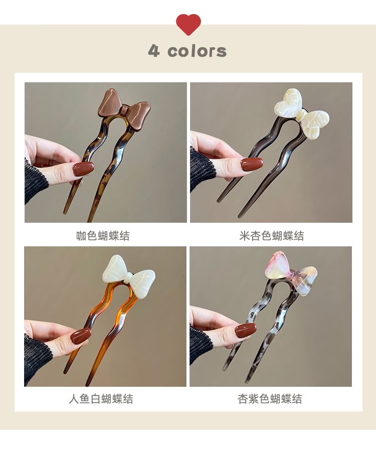 Bow Acetate Hair Stick SpreePicky