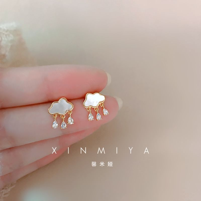 Cloud Rhinestone Drop Earring mySite