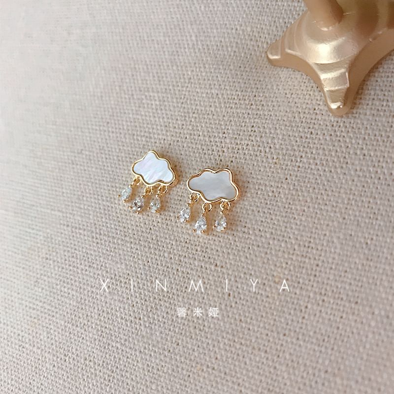 Cloud Rhinestone Drop Earring mySite