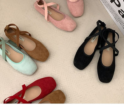 Faux-Suede Ballet Flats in 5 Colors SpreePicky