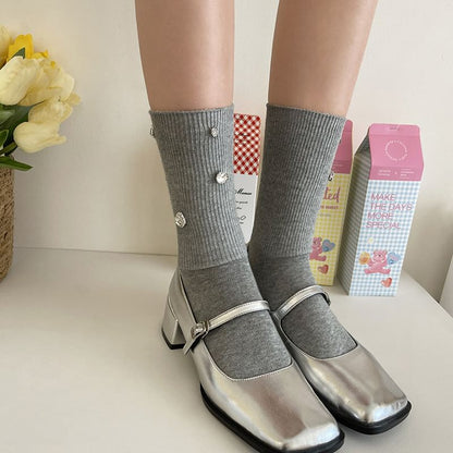 Rhinestone Accent Socks SpreePicky