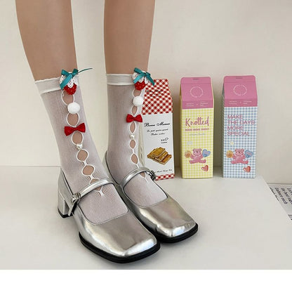 Bow Cutout Mesh Socks SpreePicky