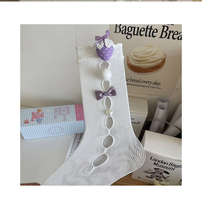 Bow Cutout Mesh Socks SpreePicky