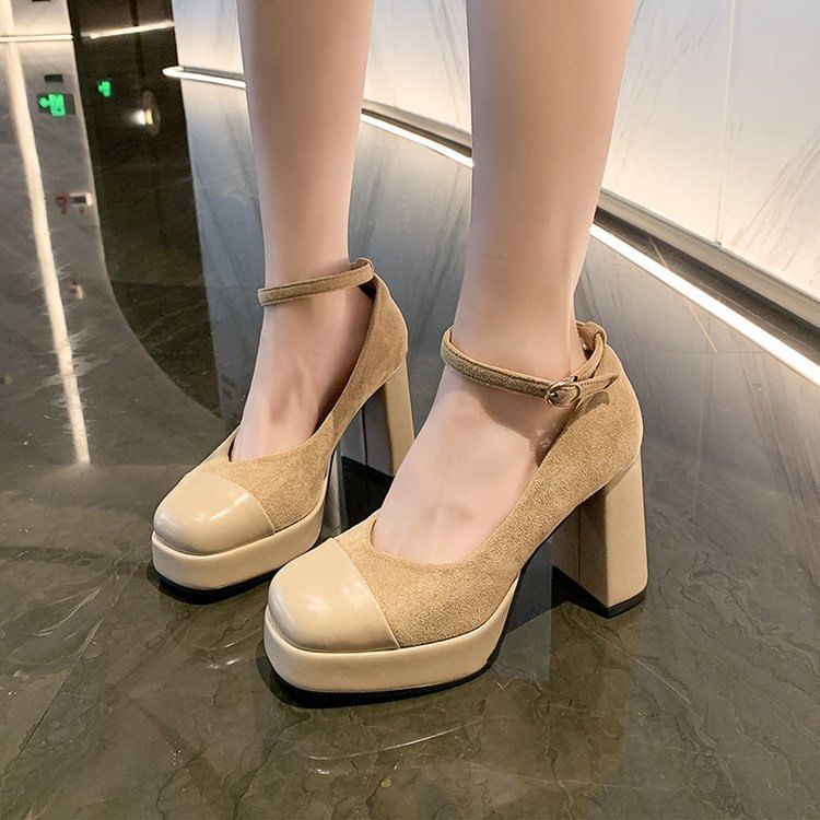 High Heel Ankle Strap Platform Mary Jane Pumps mySite