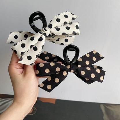 Ribbon Polka Dot Hair Claw Clip SpreePicky