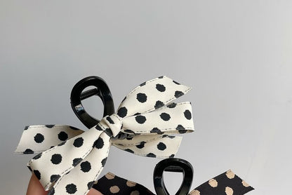 Ribbon Polka Dot Hair Claw Clip SpreePicky