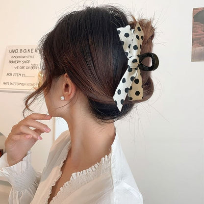 Ribbon Polka Dot Hair Claw Clip SpreePicky