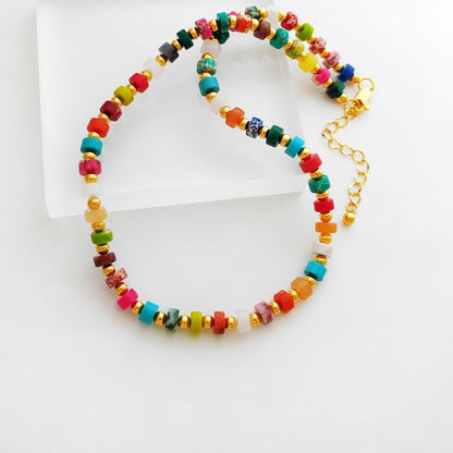 Rainbow Bead Necklace SpreePicky