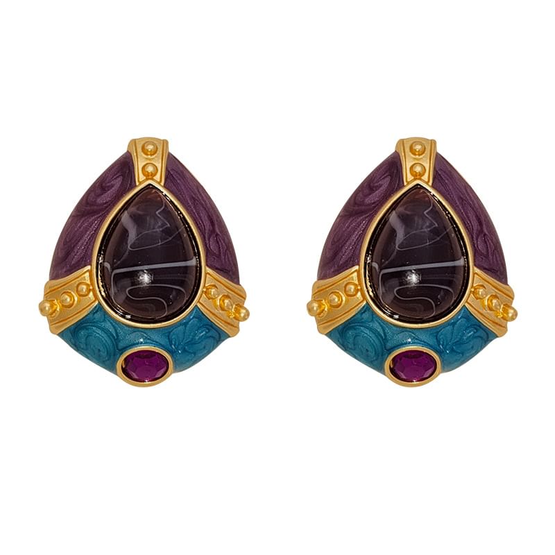 Gemstone Glazed Stud Earring SpreePicky