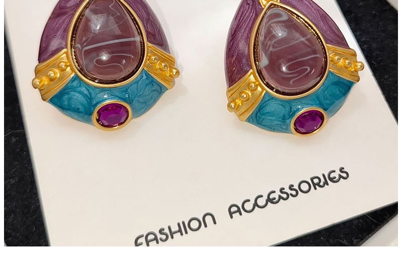 Gemstone Glazed Stud Earring SpreePicky