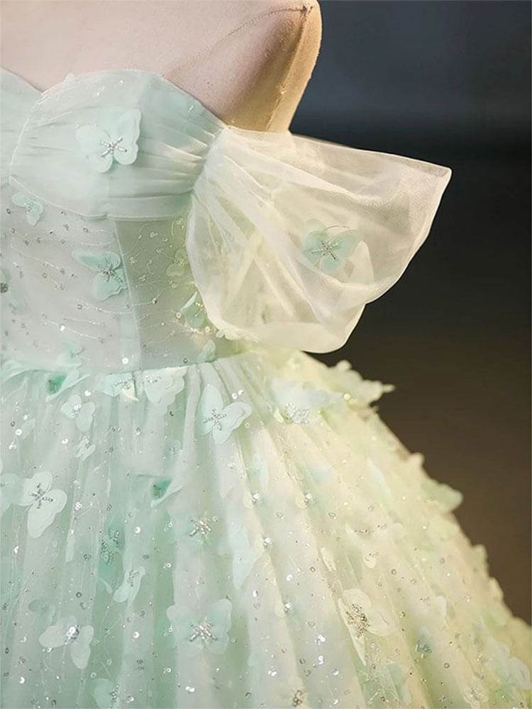 Off Shoulder Butterfly A-Line Evening Dress FashionChic