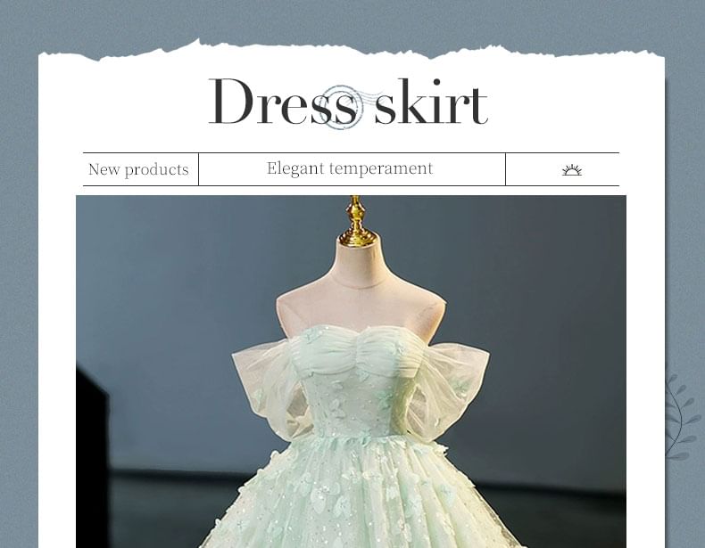 Off Shoulder Butterfly A-Line Evening Dress FashionChic