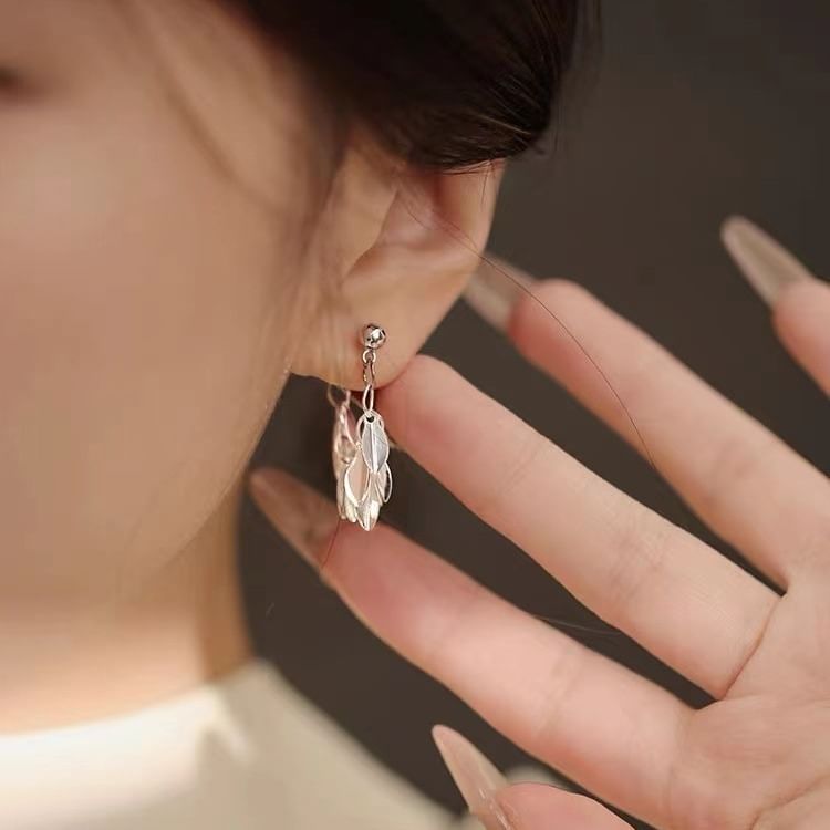 Leaf S925 Sterling Silver Drop Earring SpreePicky