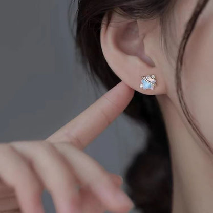 Star Resin Rhinestone S925 Sterling Silver Stud Earring SpreePicky