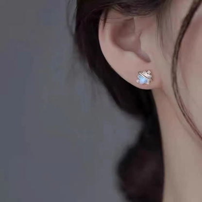 Star Resin Rhinestone S925 Sterling Silver Stud Earring SpreePicky