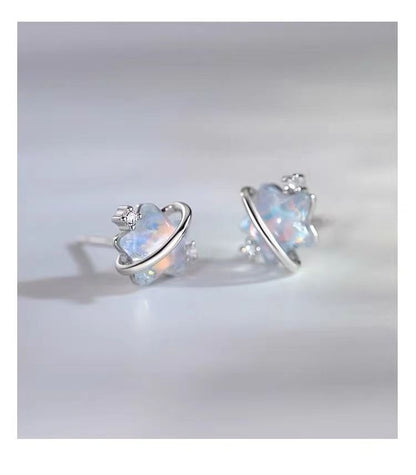 Star Resin Rhinestone S925 Sterling Silver Stud Earring SpreePicky