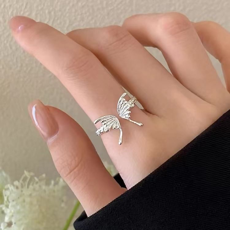 Butterfly S925 Sterling Silver Open Ring SpreePicky