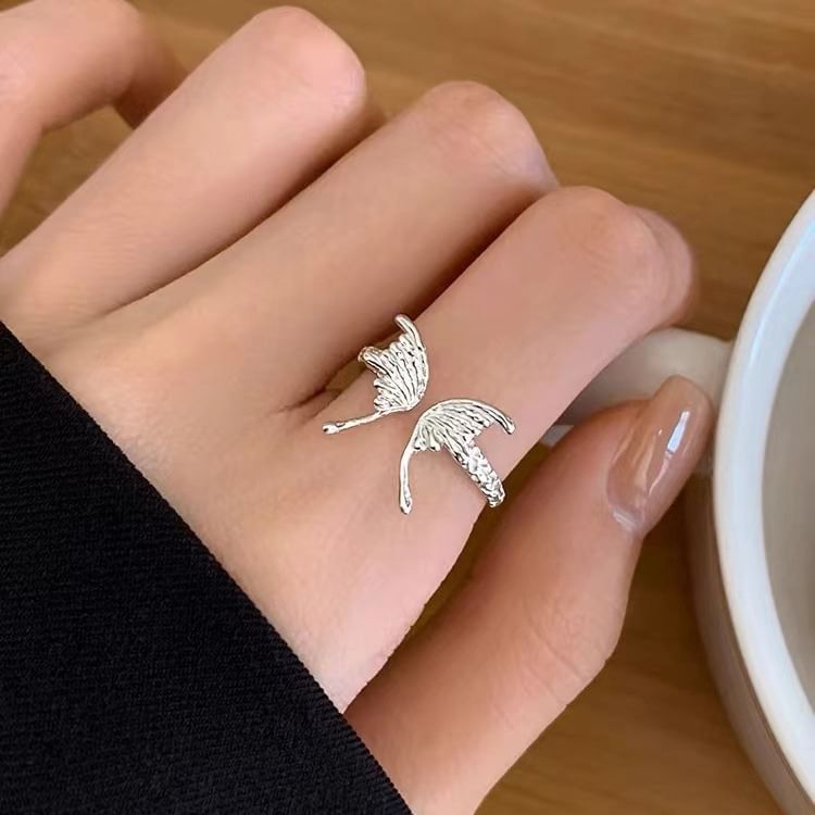 Butterfly S925 Sterling Silver Open Ring SpreePicky