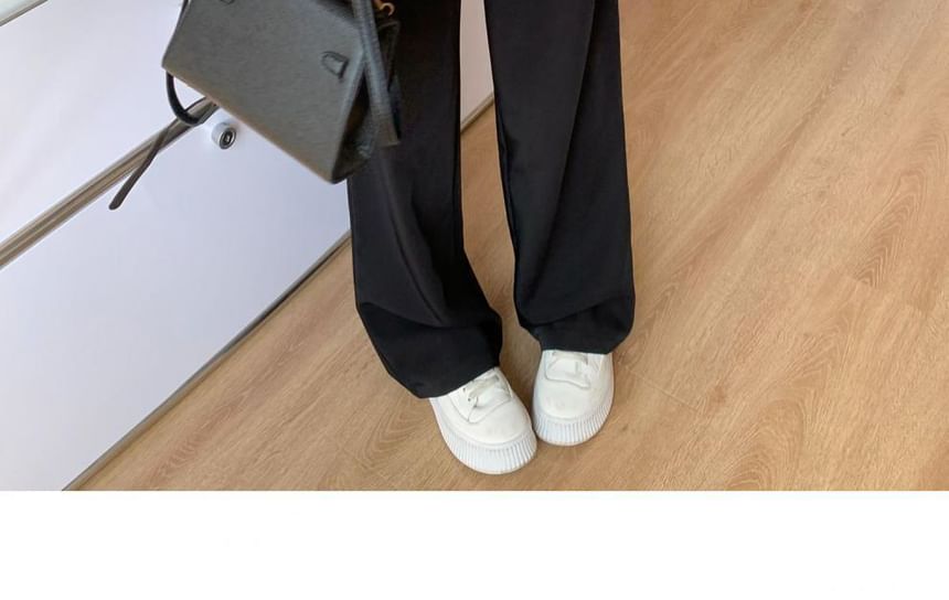 Pleated Pants Wide High Leg Suit Striped Waist FashionChic