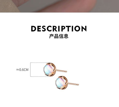 925 Sterling Silver Faux Moonstone Stud Earring SpreePicky