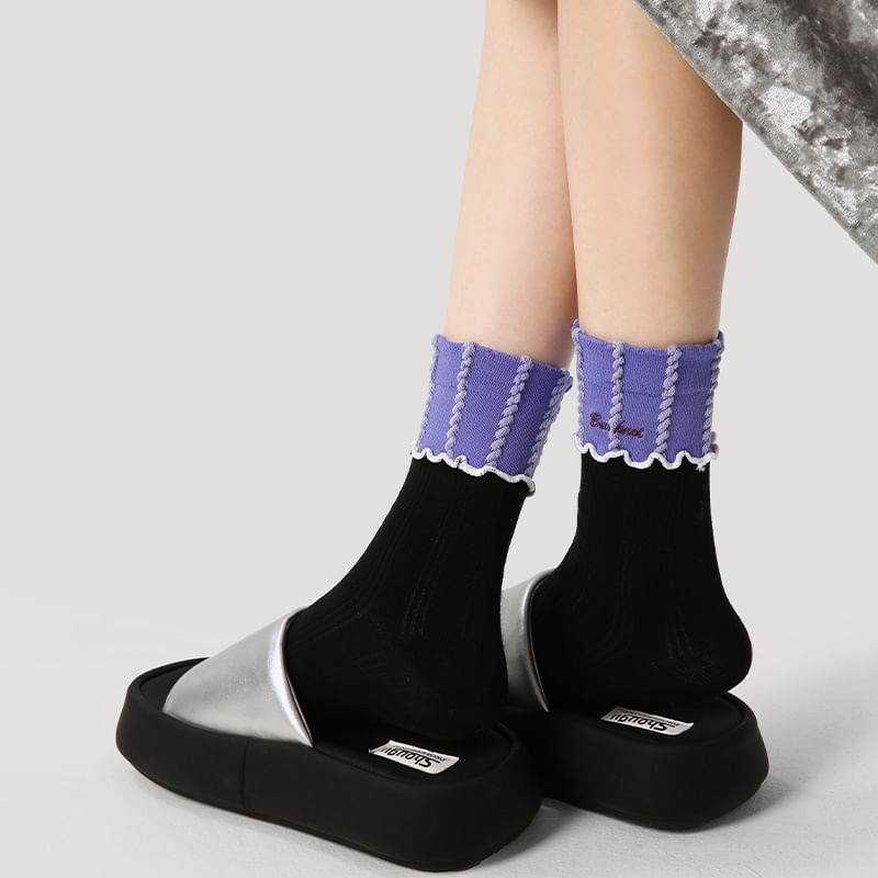 Two Tone Crew Socks SpreePicky