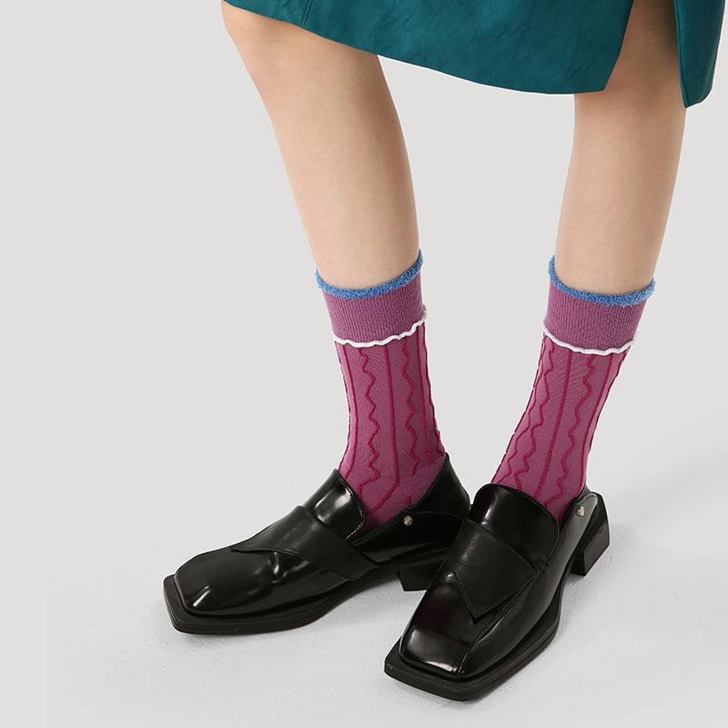 Ruffle Trim Crew Socks SpreePicky