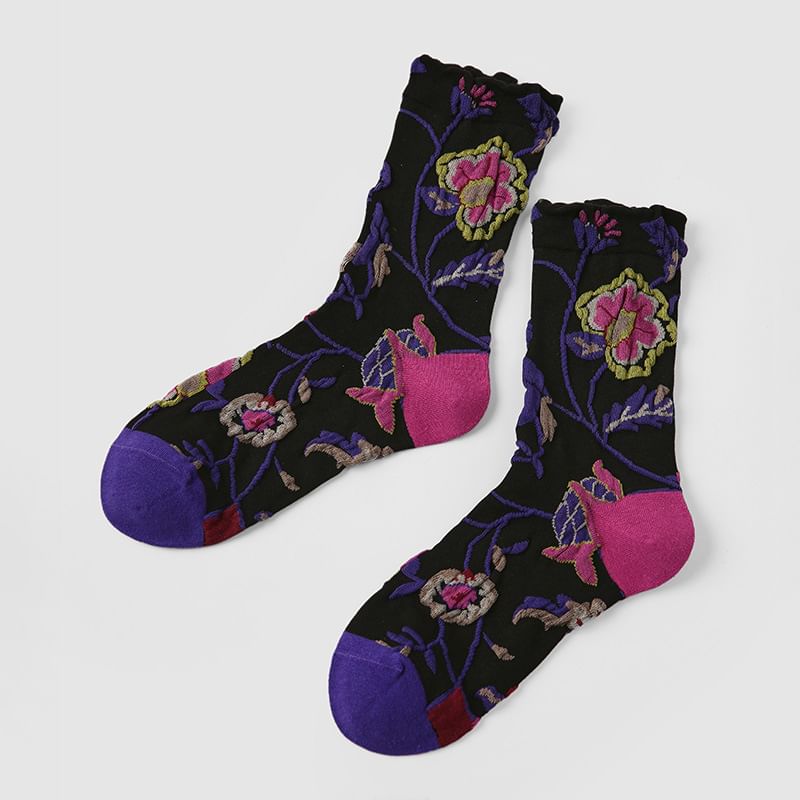 Floral Crew Socks SpreePicky