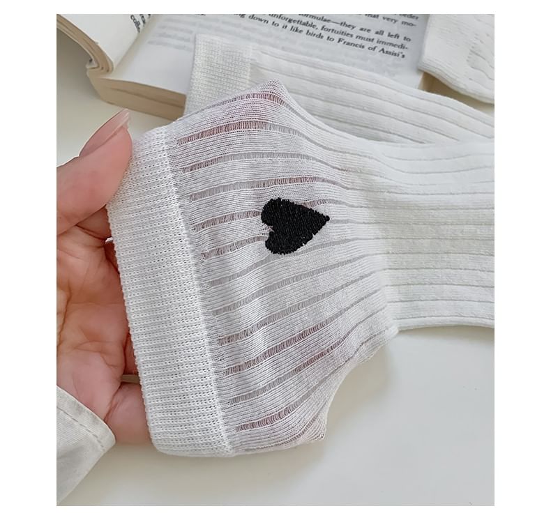 Heart Embroidered Cotton Socks Set SpreePicky