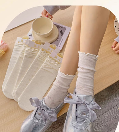 Ruffle Trimmed Socks Set SpreePicky