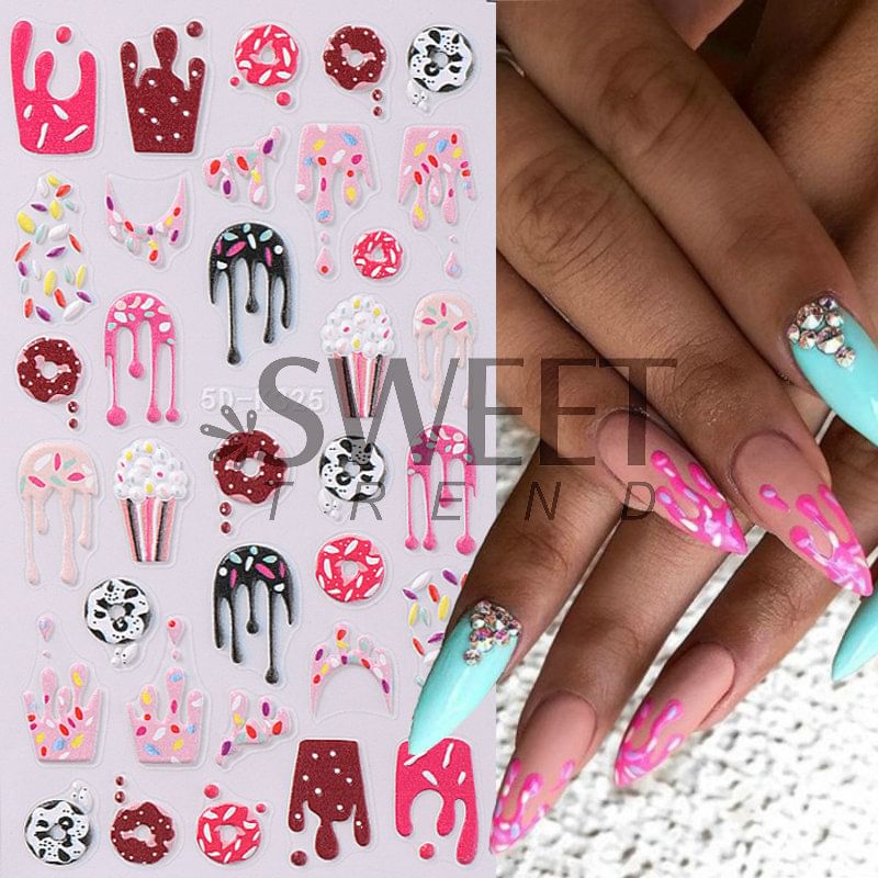 Donut Nail Art Stickers SpreePicky