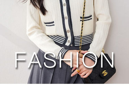 Sailor Collar Striped Cardigan mySite