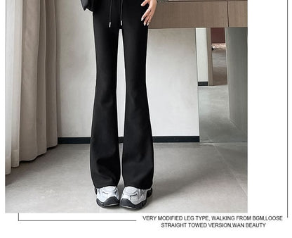 Drawstring Waist Plain Flared Pants (Various Designs) mySite