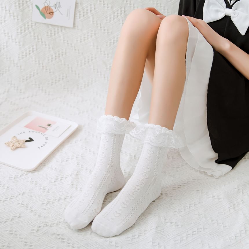 Lace Ruffled Socks SpreePicky