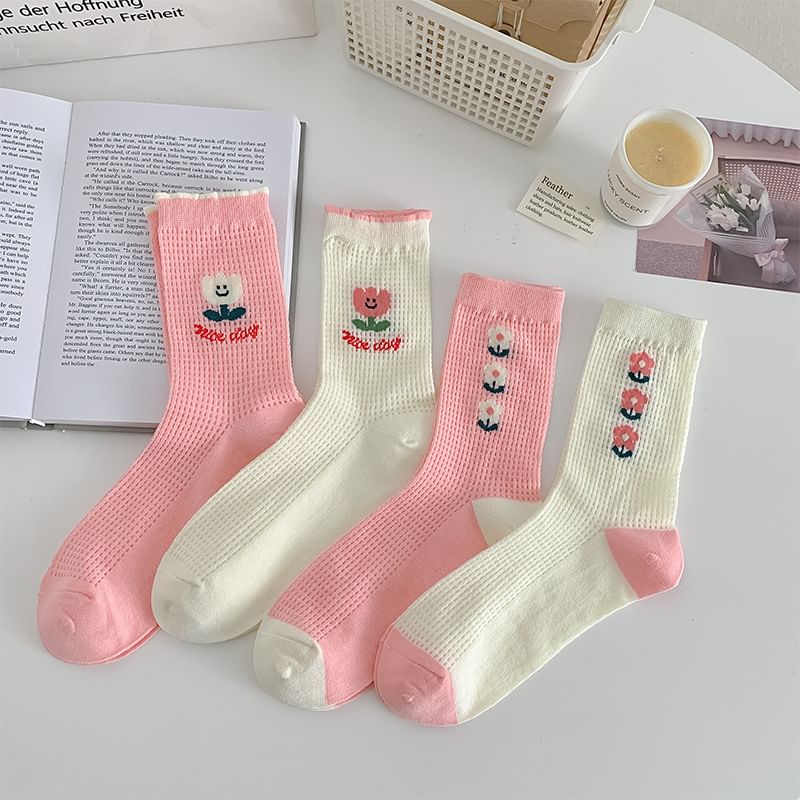 Floral Print Socks SpreePicky