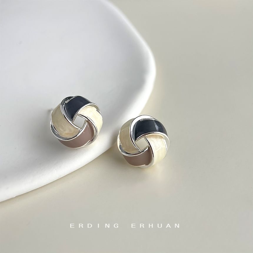 Knot Glaze Alloy Stud Earring SpreePicky