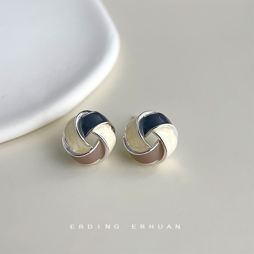 Knot Glaze Alloy Stud Earring SpreePicky