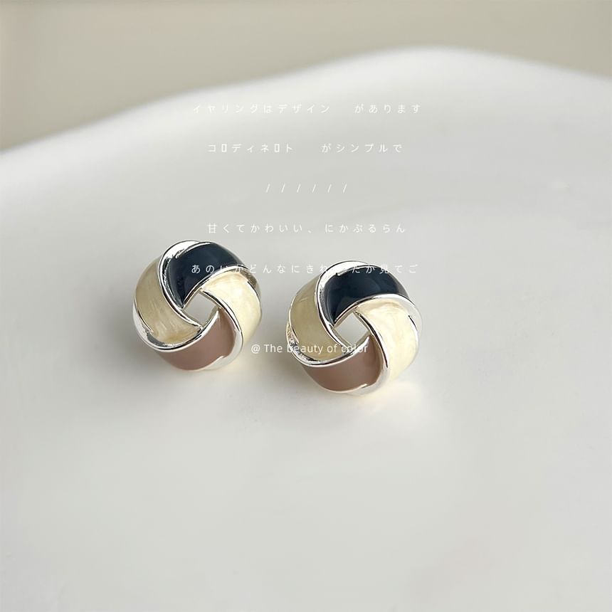 Knot Glaze Alloy Stud Earring SpreePicky