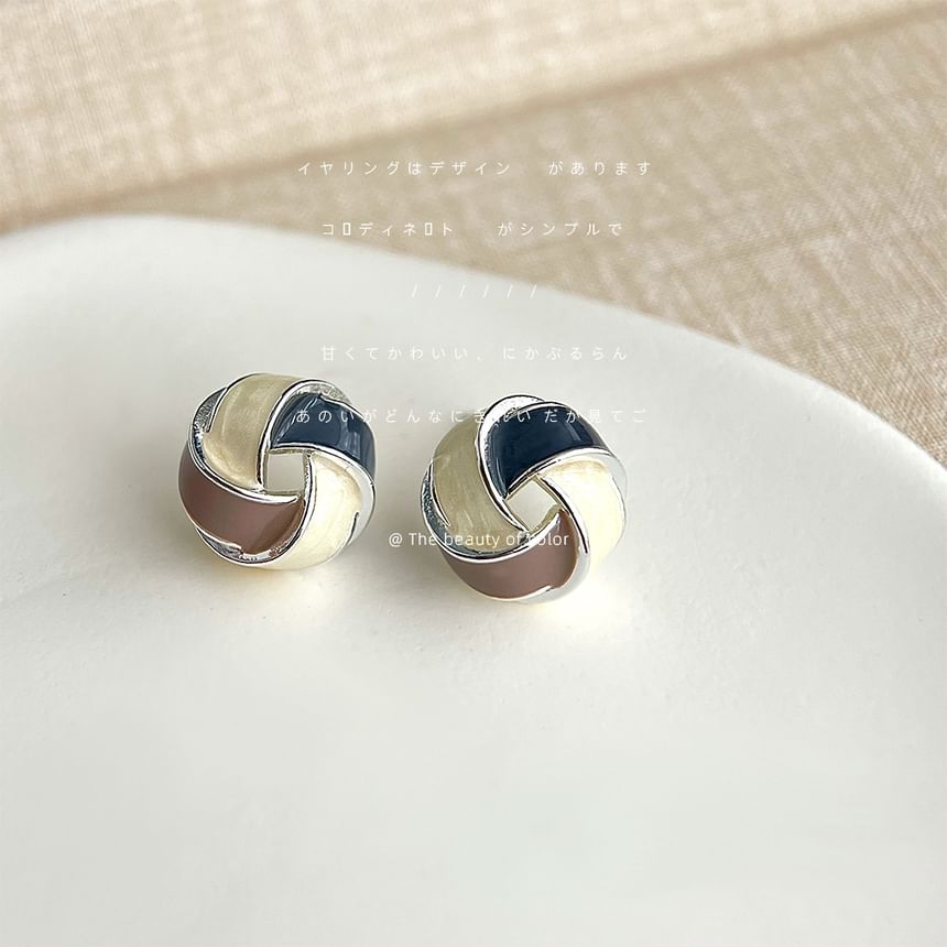 Knot Glaze Alloy Stud Earring SpreePicky