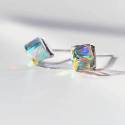 Sterling Silver Cube Stud Earring SpreePicky