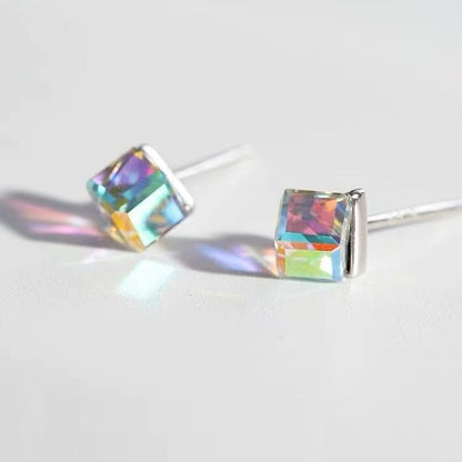 Sterling Silver Cube Stud Earring SpreePicky