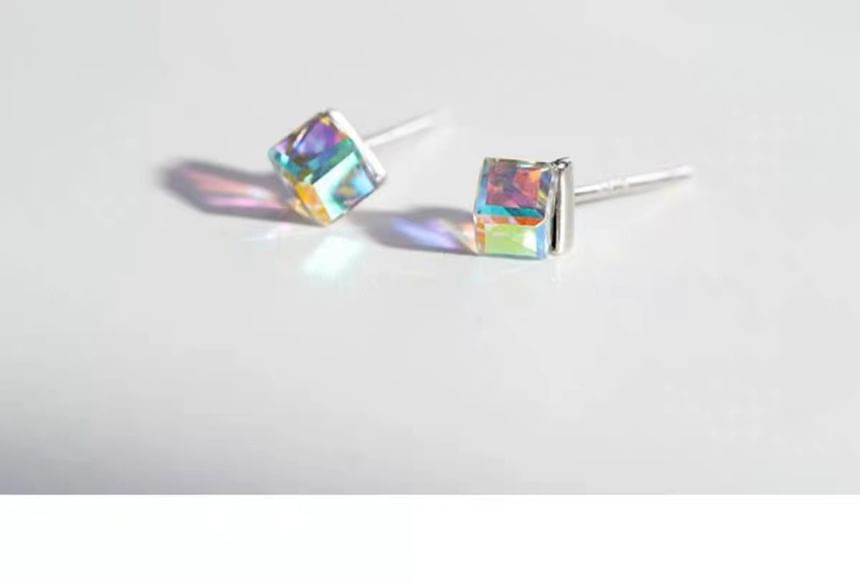 Sterling Silver Cube Stud Earring SpreePicky