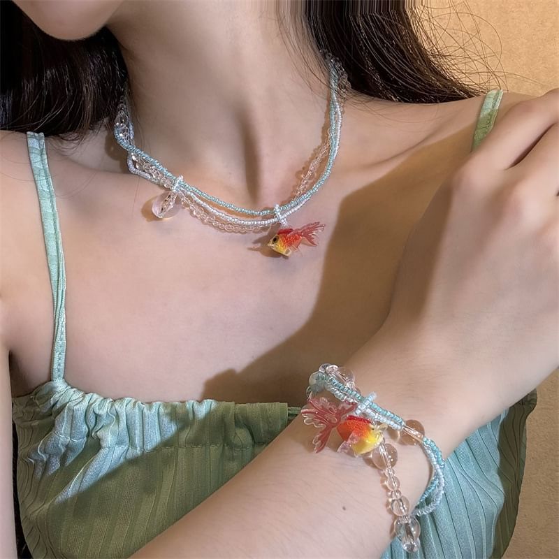 / Goldfish Necklace Bracelet FashionChic